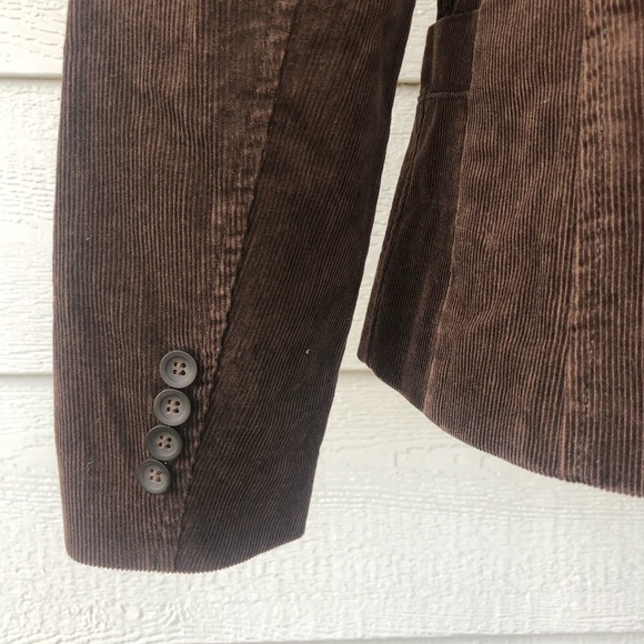 Zara Basic Chocolate Brown Corduroy Classic Blazer - Picture 11 of 16
